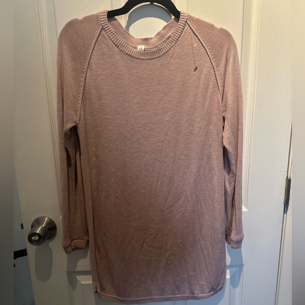 Lululemon Sunshine Coast Long Sleeve 10 Pale Pink Pullover Coastal Preppy